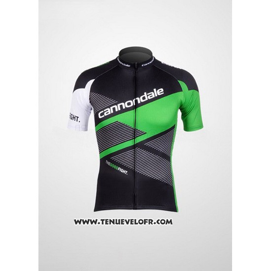 2012 Maillot Ciclismo Cannondale Noir et Vert Manches Courtes et Cuissard